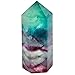 SUNYIK Natural Fluorite Gemstone Self Standing 6 Facet Single Point Healing Chakra Figurine Sphere Home Decor,1.5