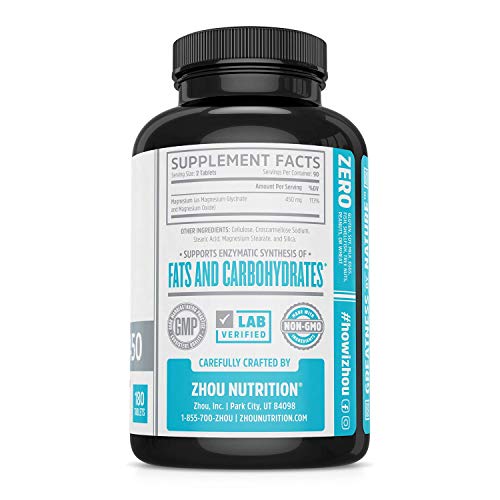 Magnesium Glycinate Complex 450 mg Tablets Formulated for Calm, High