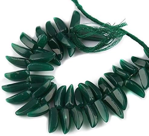 Amazon Com Natural Green Onyx Tiger Claw Shape Beads 19x6 Mm Plain Okra Shaped Bead For Jewelry Making 7 Strand Loose Gemstone a Quality Unique Arts Crafts Sewing