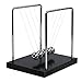 BESLY Newtons Cradle Balance Balls with Medium Black Wooden Base Science Psychics Desk Fun Gadget Toys for Office and Home Decoration