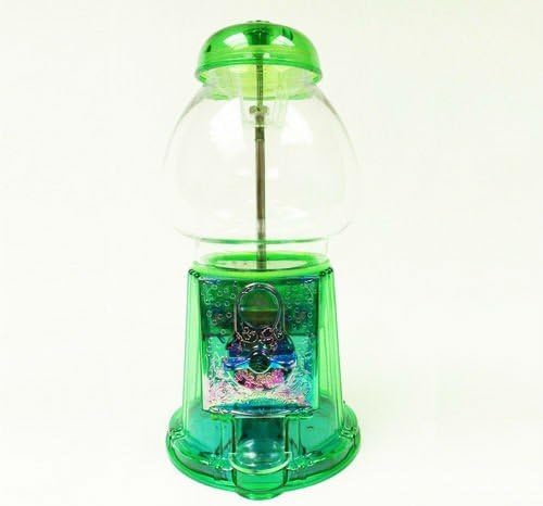 Green Gumball Machine Antique Style Gumball Bank and Dispenser with Free Spin