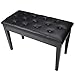 AW Piano Bench Stool Dual Leather Padded Keyboard Organ Duet Chair Seat Double Throne Storage Capacity 400 lbs 29.3x13.3x19