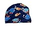 BONVERANO Kids UPF 50+ Sun Protection One Piece 3/4 Sleeves Zip Sunsuit with Sun Cap (12-18 Months, Fish)