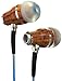Symphonized NRG 3.0 Wired Earbuds with Microphone, Wooden Phone & Laptop Headphones, 90% Noise Cancelling Corded Earphones with 3.5mm Jack (Blue)