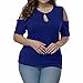TOPUNDER 2018 Summer Women's Plus Size Top Keyhole Front Short Sleeve T Shirt Cold Shoulder Blouse