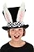Kid's White Rabbit Hat Costume Accessory - Felt with Faux Fur Ears and Checkered Bow Tie