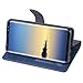 Abacus24-7 Samsung Galaxy Note 8 Case, Leather Wallet with Flip Cover, Credit Card Pockets and Stand, Blue