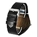 Topwell Walnut Wood Case Men' Watches Blue Second Hand with Black Genuine Leather Band Wristwatches