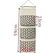 Amlrt 2 Packs Hanging Storage Bag 3 Pocket Linen Cotton Fabric Wall Door Closet Hanging Storage Bag