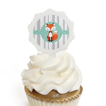 Amazon Com Big Dot Of Happiness Mr Foxy Fox Cupcake Picks With