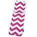 BCP 15 x 5 Inches Hot Pink Color Bold Chevron Water-resistant Neoprene Curling Iron Holder Flat Iron Curling Wand Travel Cover Case Bag Pouch