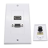 Lemeng Gold Plated HDMI VGA Video Component Composite Audio Video Wall Face Plate Panel Outlet-White