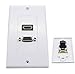 Lemeng Gold Plated HDMI VGA Video Component Composite Audio Video Wall Face Plate Panel Outlet-White
