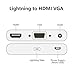 Lightning to HDMI VGA Audio Adapter Converter Cable, iPhone 5 6 6S 7 Plus iPad iPod to Projector Monitor TV - Silver (HDMI/VGA)