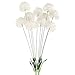GTIDEA 28 inches Artificial Dandelion Flowers White Outdoor Fake Plants Plastic Shrubs Bushes Farmhouse Home Patio Galvanized Milk Jug Filler Decor Pack of 2