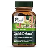 Gaia Herbs Quick Defense, Vegan Liquid Capsules, 40 Count - Rapid Immune Support When Your Immune System Needs It, Echinacea, Ginger Root and Sambucus Black Elderberry Extract,