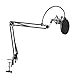 Neewer NB-35 Microphone Suspension Boom Scissor Arm Stand with Microphone Clip Holder and Table Mounting Bracket & NW (B-3) Pop Filter Windscreen Shield and Metal Microphone Shock Mount Kit