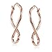 Hoops & Loops Rose Gold Flashed Sterling Silver Round Tube Figure 8 Infinity Polished Drop Earrings