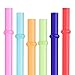 Dakoufish 12 Piece 9 Inch Reusable Plastic Thick Drinking Straws BPA Free Mason Jar Straws Plain Color (9inch,6color)