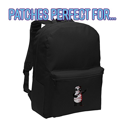 Hat Shark Randy Otter Black White & Red All Over Bloody Panda w/Shot Gun Patch Applique