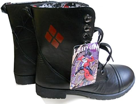 Harley Quinn Women's Mid-calf Fold Down Military Combat Boot Shoes