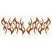 LiteMark Reflective Orange 4 Inch Flames Sticker Decals for Helmets, Bicycles, Strollers, Wheelchairs and More - Pack of 8