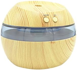 HF morning Wood Grain Aroma Diffuser USB Ultrasonic Humidifier Portable Cool Mist Humidifier Whisper-quiet Air Purifier 3 Hours Automatically Shut Off Night Light (100×100×89mm, Light Wood Grain)