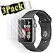 Apple Watch 38mm Tempered Glass Screen Protector (Series 3 2 1) Linboll [3-Pack] [9H Hardness] [Anti-Fingerprint] [Bubble Free] [Only Covers The Flat Area] Screen Protector for 38mm