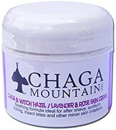 Chaga Mushroom Witch Hazel Skin Cream with Essential Oils of Lavender and Rose, 2 Ounce by Chaga Mushroom
