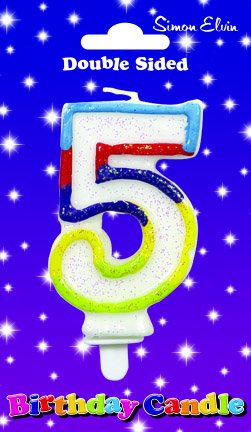 Glittered Birthday Candle - Number 5