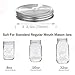 6 Pack Regular Mouth Mason Jar Stainless Steel Lids Straw Hole With Silicone Rings