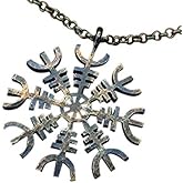 Baldur Jewelry - Ancient Aegishjalmur Helm of Awe Viking Norse Protection Necklace Pendant Amulet - Talisman Necklace Protection - Viking Jewelry Gift - Viking Protection Pendant - Protection Jewelry