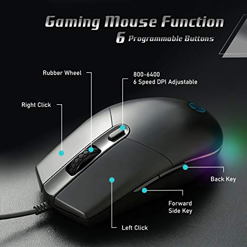HP Gaming Keyboard and Mouse Combo HPKM300F, Wired RGB Backlit