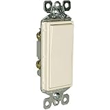 Legrand-Pass & Seymour TM870LACC10 Decorator Switch, Single Pole, 15-Amp 120/277-Volt with Ground, Light Almond