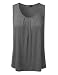 DRESSIS Women's Basic Soft Pleated Scoop Neck Sleeveless Loose Fit Tank Top CHARCOAL XL
