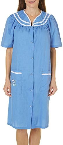 Jasmine Rose Womens Chambray Duster Robe Medium Chambray blue