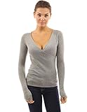 PattyBoutik Women's V Neck Faux Wrap Sweater
