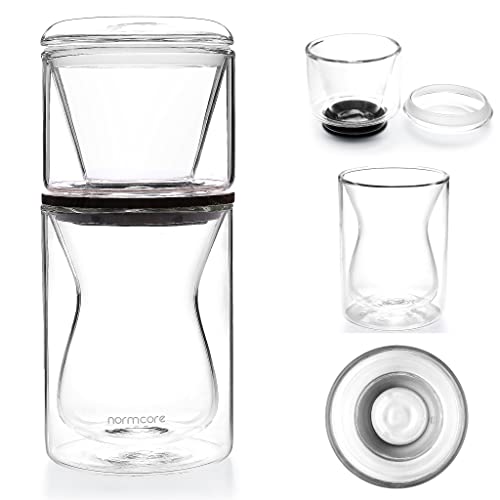 Normcore Pourover Coffee Maker Kit Includes Double Wall Glass Coffee