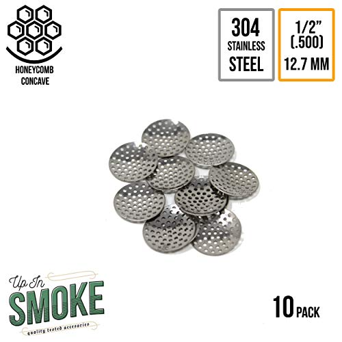 1/2" (.50 inch | 12.7 mm) Premium Curved 304 Stainless Steel Concave Pipe Screens (10 Pack)
