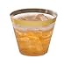 DRINKET Gold Plastic Cups 9 oz Clear Plastic Cups / Old Fashioned Tumblers Fancy Plastic Wedding Cups With Gold Rim 50 Ct Disposable For Party Holiday and Occasions SUPER VALUE PACK