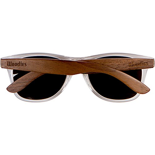 WOODIES Walnut Wood Sunglasses with Clear Frame
