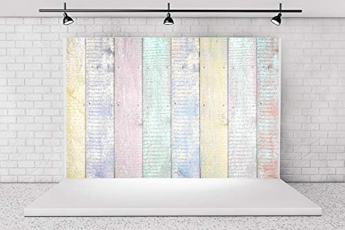 Basifoto 7ft(W) x5ft(H) Multicolor Wood Photography Backdrops Easter Photo Microfiber Fabric Background Baby Shower Photo Booth Props