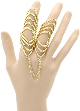 Gold armour knuckle layered metal ring Fashion Jewelry FancyCharm