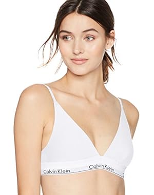 Women's Modern Cotton Triangle Bra, White, XS