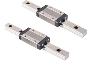 Coavoo MGN12 Linear Rail 250mm 9.84" 2PCS MGN12 Miniature Linear Motion Slide Rail + 2PCS MGN12H 12mm Linear Sliding Bearing Carriage Block Black for 3D Printer and CNC Machine