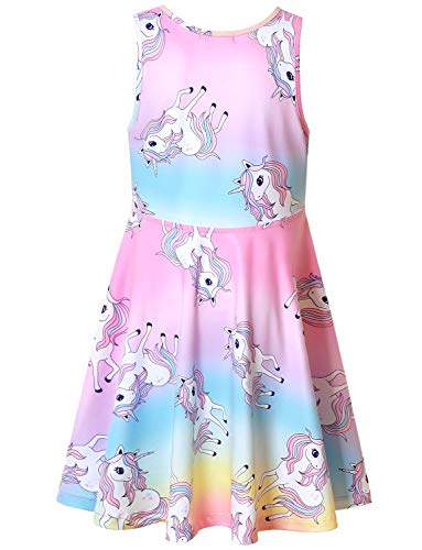 Matching Doll & Girls Dresses Kids Toddler Unicorn Cloth Fit 18" American Girl