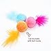 Interactive Catnip Cat Toys Ball Plush Cat Toy with Feathers and Bell Inside for Kitten in Gift Box by PetJollies (Pack of 3 )