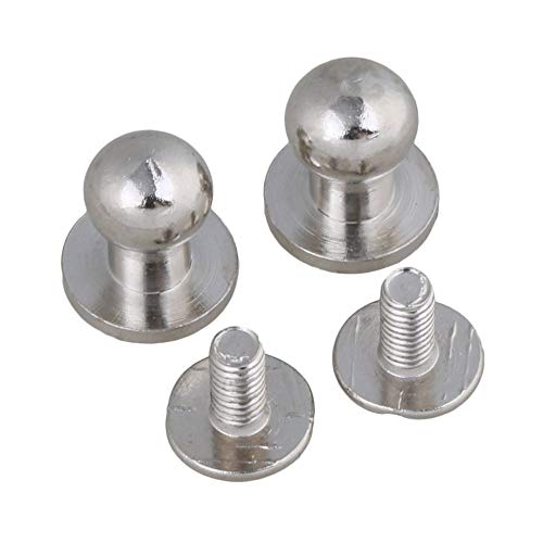 10 Sets 9mmx7mmx10mm Chicago Screws Silver Round Button Stud Screws Nail Rivet for DIY Leather Craft