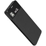 Portable Power Bank MEZONE Real 10000mAh Quick Charge 3.0 with 2-USB Ports, LCD Digital Screen, External Battery Charger for iPhone iPad Samsung Smart Phone Tablet (Black)