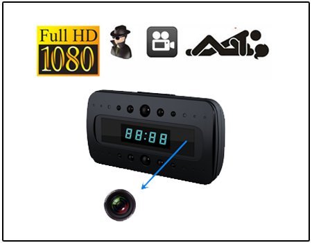 Techno electronics Spy Hidden Camera Clock HD 1080P Remote Night Vision Motion Detection